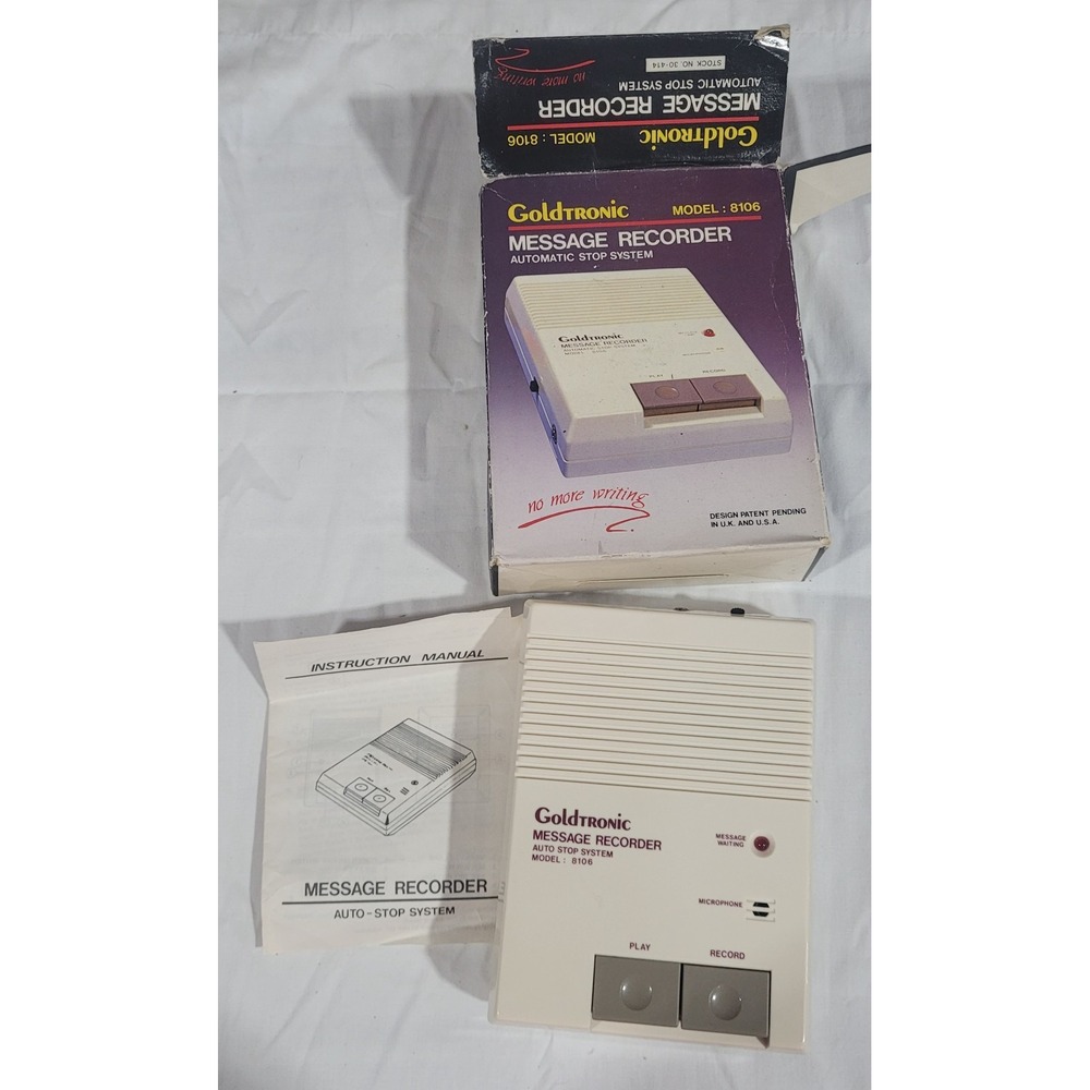 Vintage Goldtronic 8106 Message Recorder Automatic stop system Parts only